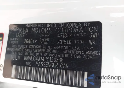 2018 Kia Cadenza Premium из США, поврежденный, VIN KNALC4J14J5120338